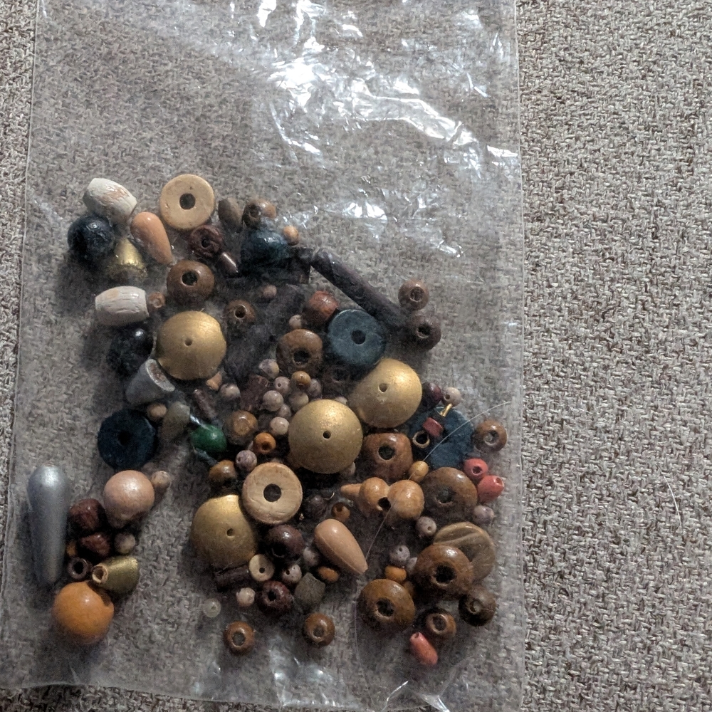 Vintage Mixed Wooden Bead Assortment - Multicolor #38